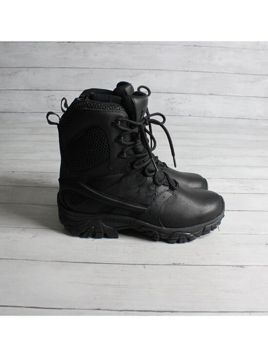 Merrell Men\'s Black Tactical Work Boots Size 8 Waterproof J45335 Moab Vibram main image 4